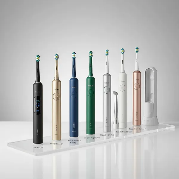 Collection of the top-rated electric toothbrushes for 2026, showcasing various models